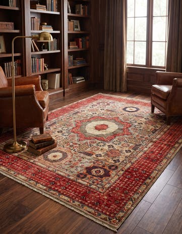 5' 1 x 6' 9 Hand Knotted Mamluk Ziegler Rug