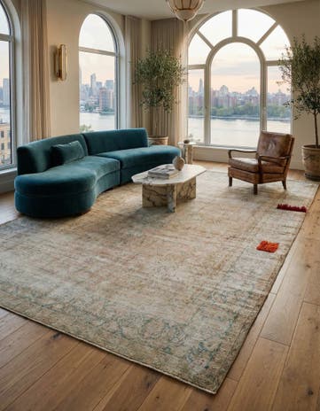9' 9 x 13' 7 Hand Knotted Ultra Vintage Persian Wool Rug