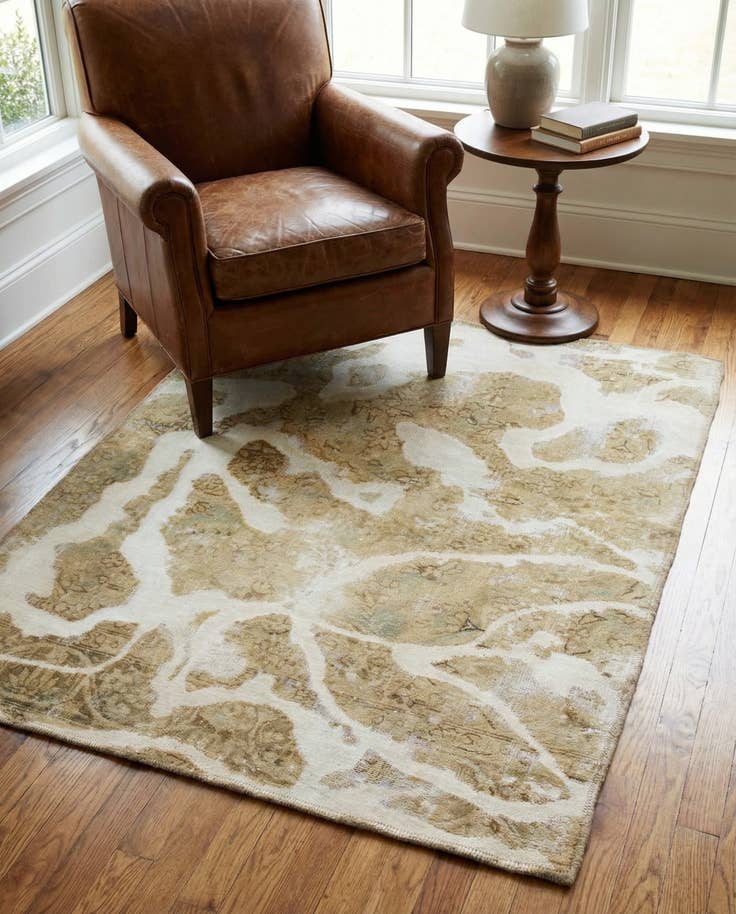 Detail image of 3' 10 x 4' 9 Hand Knotted Ultra Vintage Persian Wool Square Rug