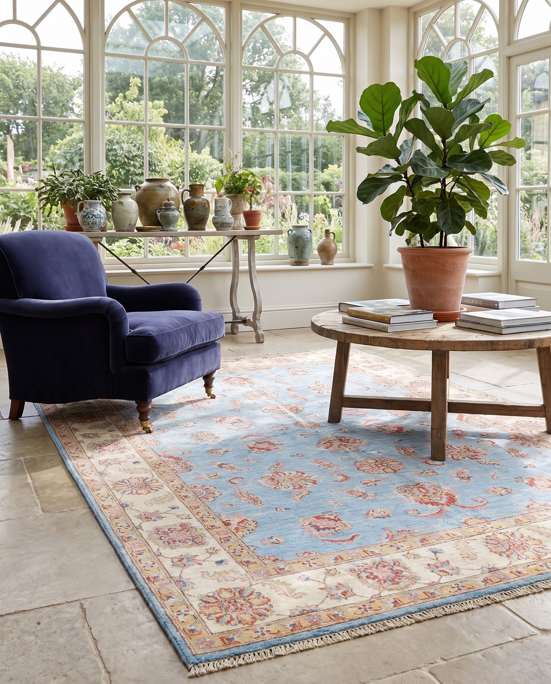 Detail image 3 of 10: 5' 6 x 8' 2 Hand Knotted Ziegler Rug