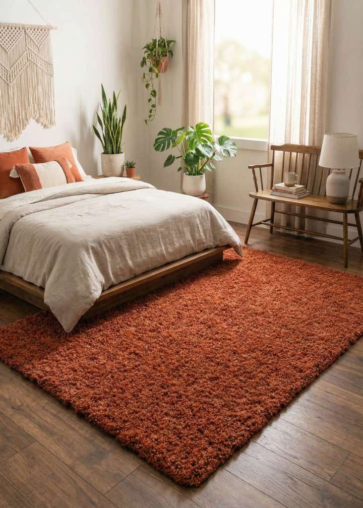 5' 3 x 7' Solid Shag Rug