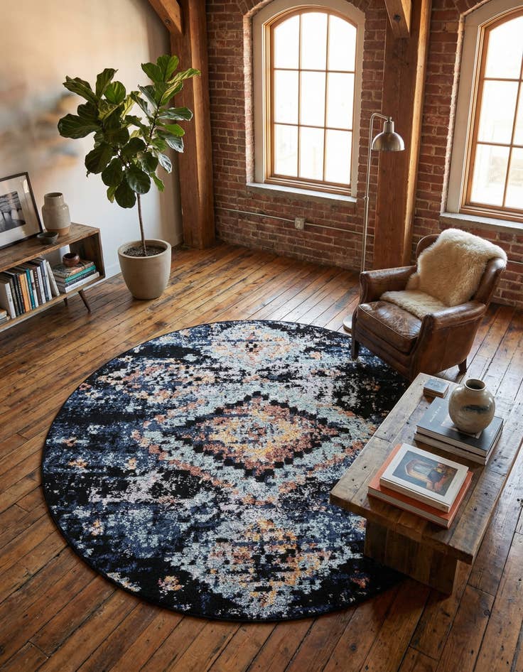 Detail image of 7' x 7' Morocco Round Rug