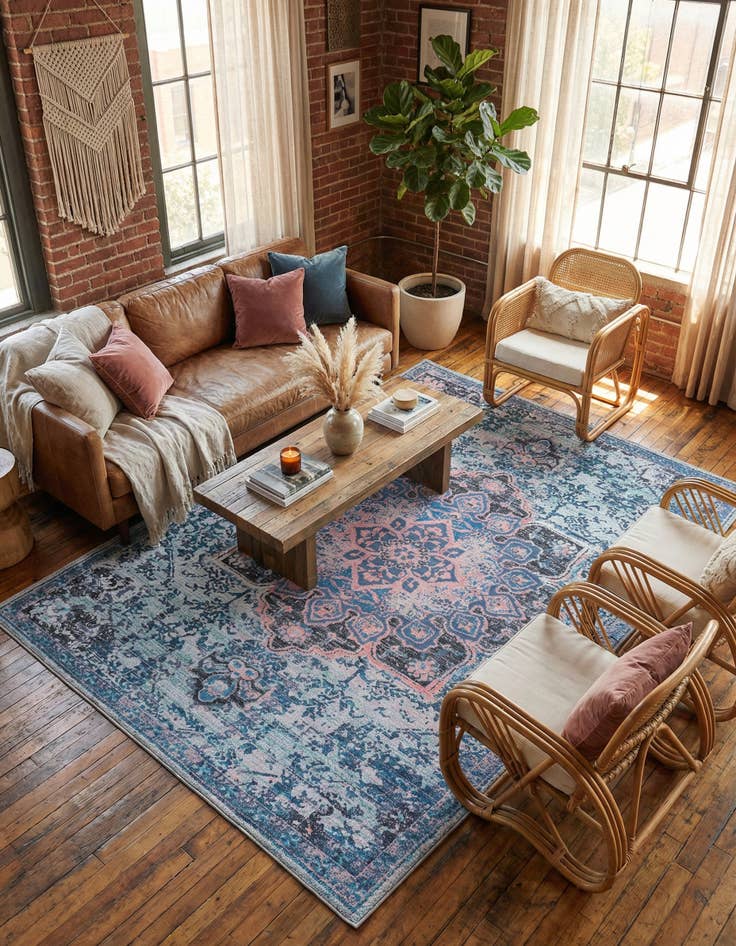 Detail image of 7' 10 x 11' Washable Francesca Rug