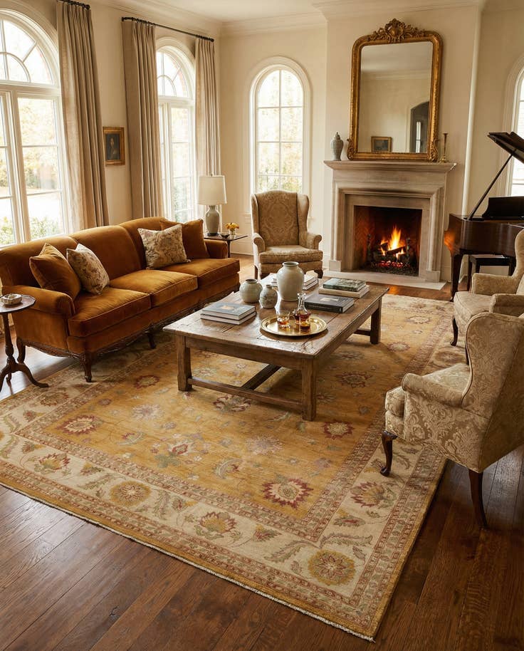 Detail image of 11' 9 x 17' 7 Hand Knotted Peshawar Ziegler Rug