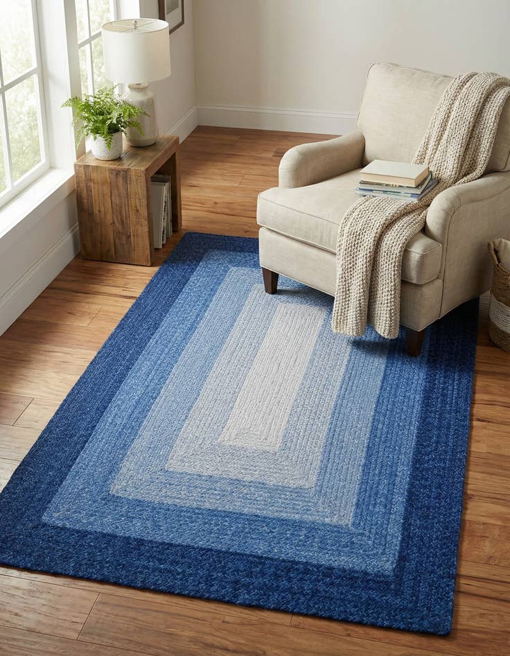 Detail image of 4' 1 x 6' 1 Handmade Hand Braided Wool Rug