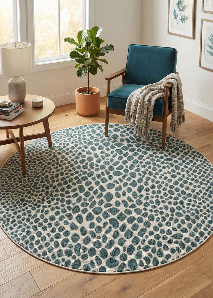 6' x 6' Easy-Clean Jill Zarin Indoor / Outdoor Round Rug