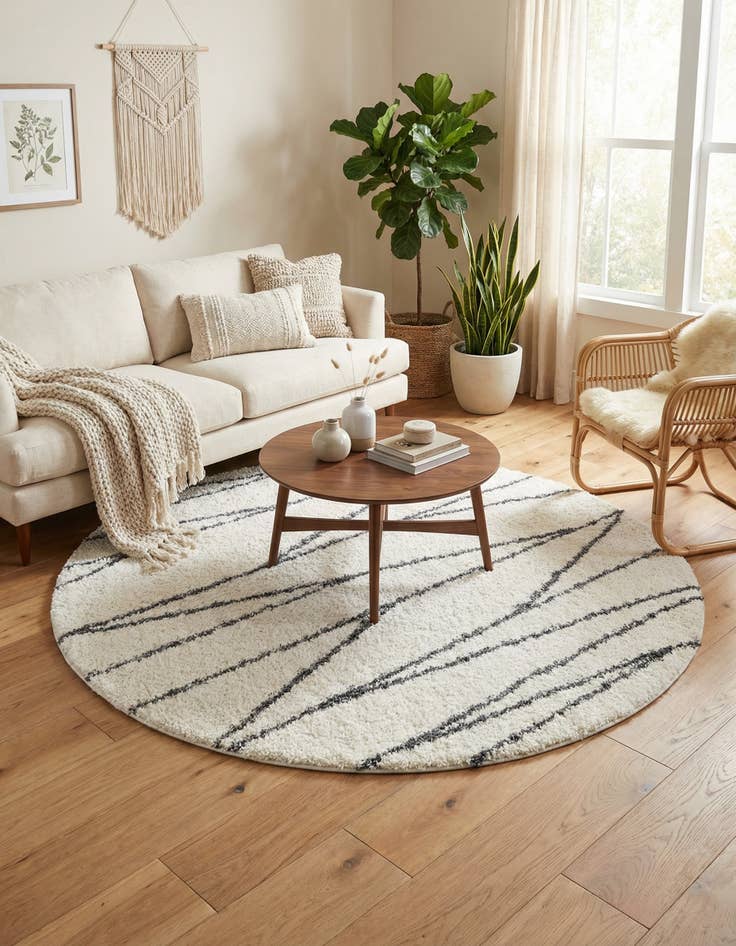 Detail image of 7' x 7' Serenity Shag Round Rug