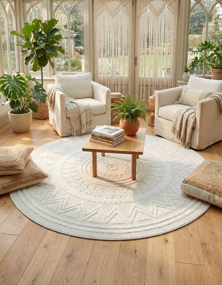 Detail image of 7' 10 x 7' 10 Boho Round Rug