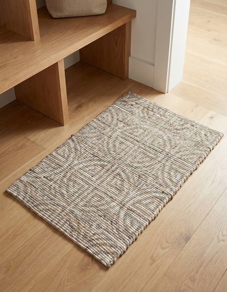 Detail image of 2' x 3' 1  Hand Woven Chenille Jute Rug