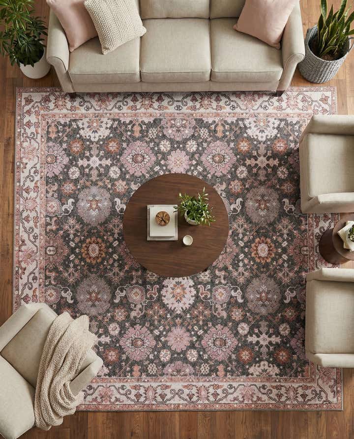 7' 10 x 7' 10 Washable Timeless Square Rug