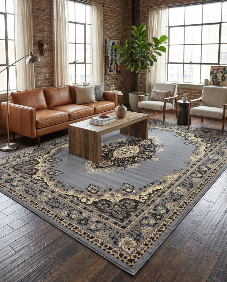 Detail image of 9' x 12' Mashad Design Rug