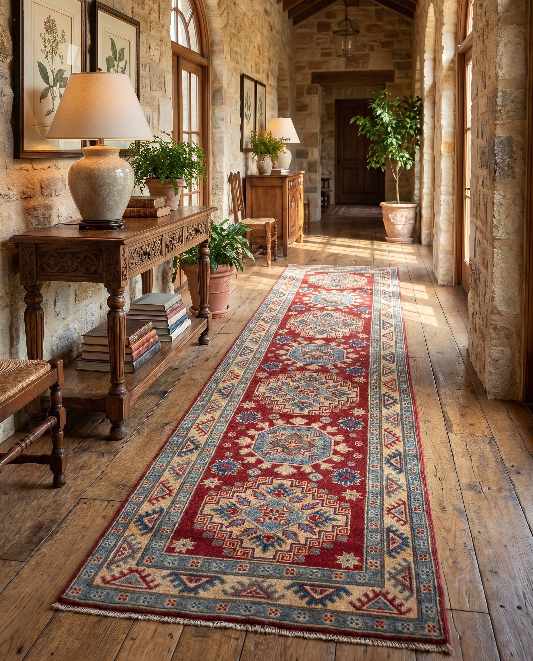 Detail image 3 of 10: 2' 7 x 9' 9 Hand Knotted Kazak Runner Rug
