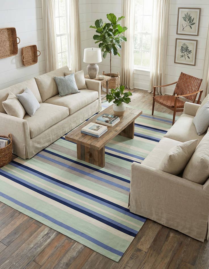 Detail image of 10' x 14' 1 Hand Woven Flatweave Cotton Dhurrie Rug