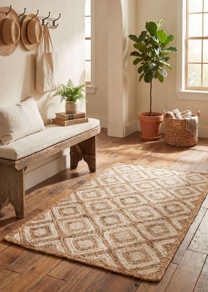 3' 3 x 5' 1 Handmade Braided Jute Rug