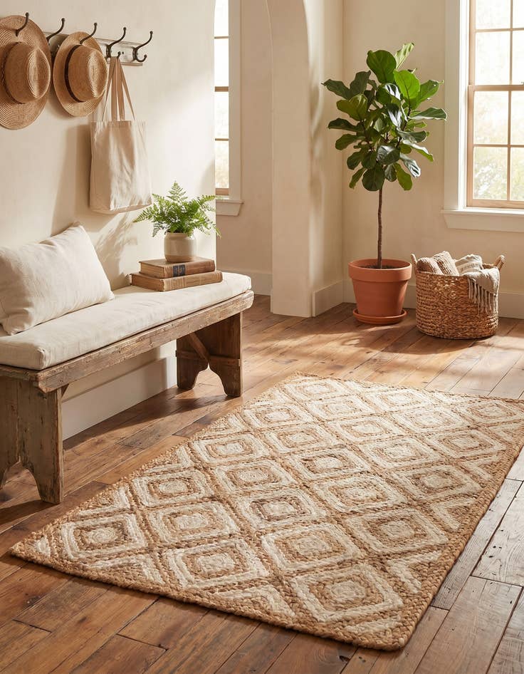 Detail image of 3' 3 x 5' 1 Handmade Braided Jute Rug