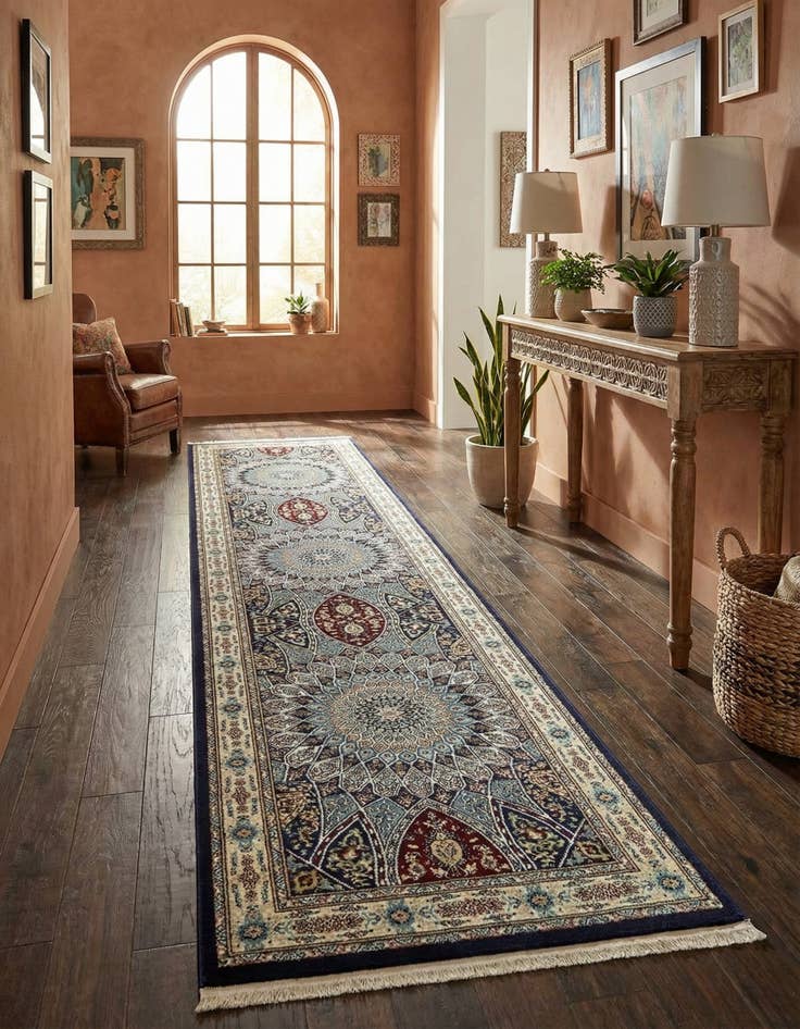 Detail image of 3' x 13' Nain Design Runner Rug