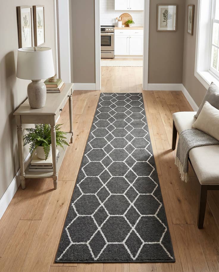 Detail image of 2' x 8' Lattice Frieze Runner Rug