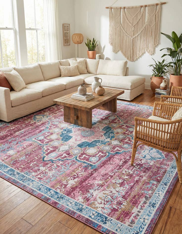 Detail image of 10' 6 x 10' 6 Washable Francesca Square Rug