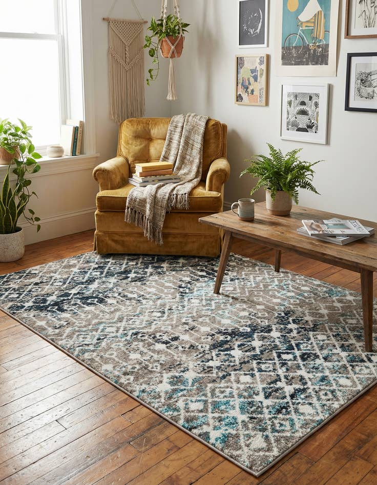 Detail image of  4' x 6' Moroccan Trellis Rug