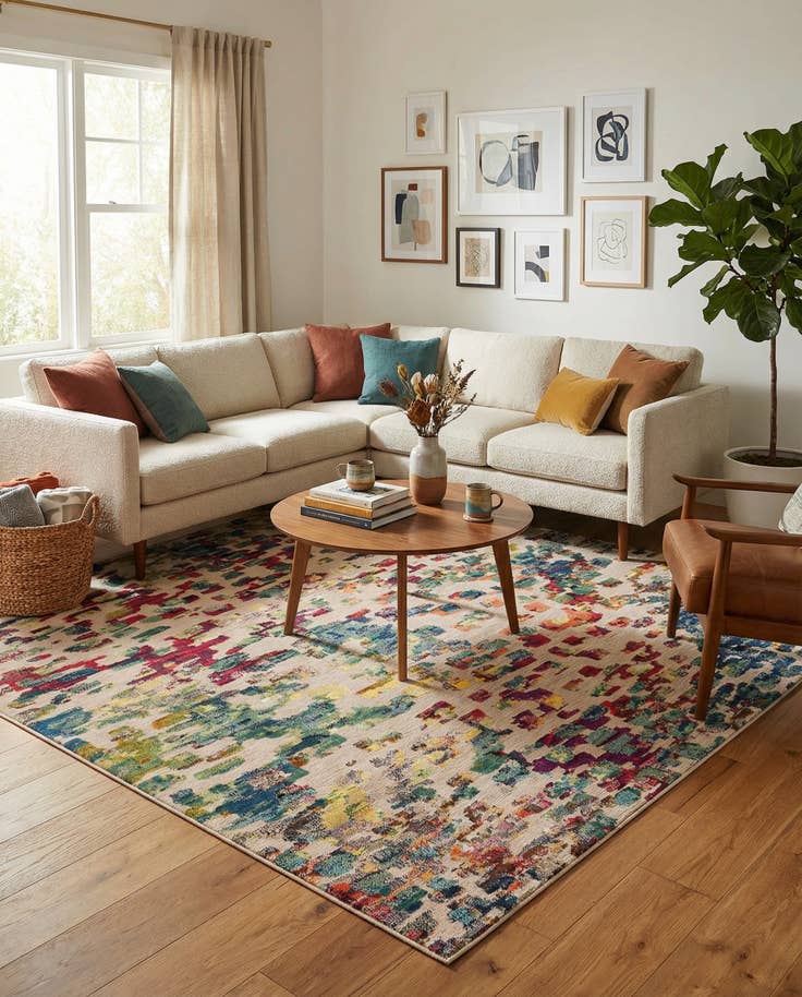 Detail image of 10' x 10' Easy-Clean Casablanca Indoor / Outdoor Square Rug