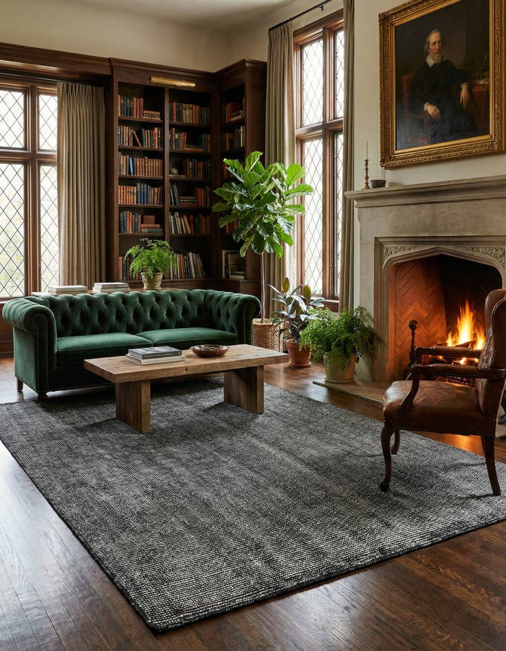 Detail image of 5' 1 x 8'  Hand Woven Jill Zarin English Manor Farmhouse Wool Rug