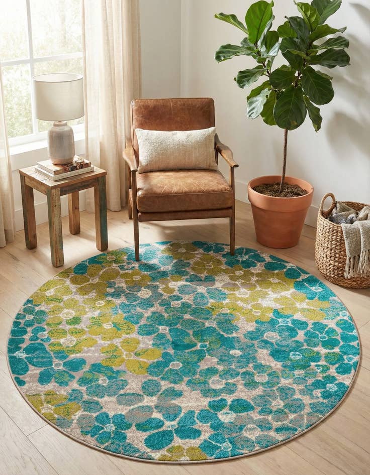 Detail image of  5' 3 x 5' 3 Azalea Round Rug