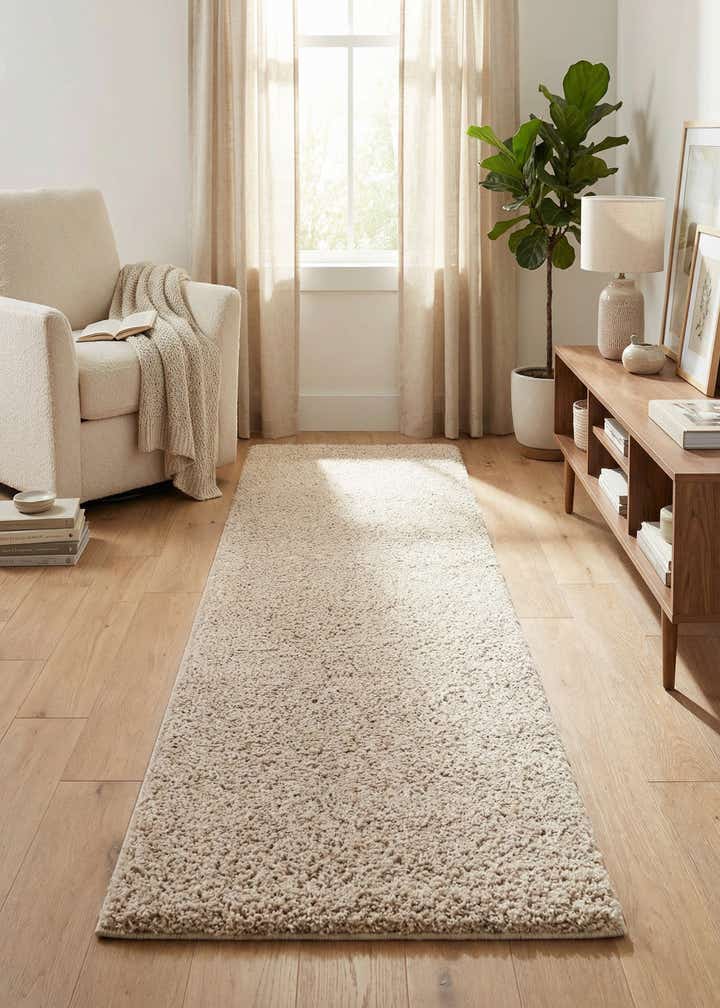 2' x 6' 1 Soft Solid Shag Runner Rug
