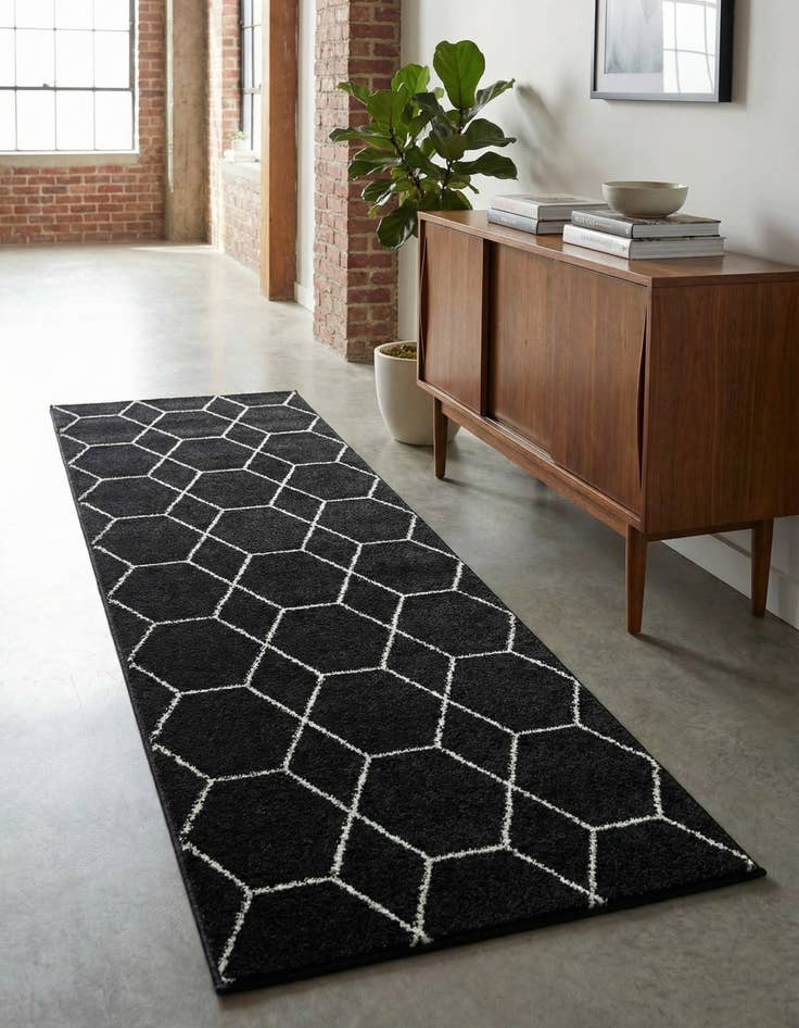 Detail image of 2' x 10' Trellis Frieze Runner Rug