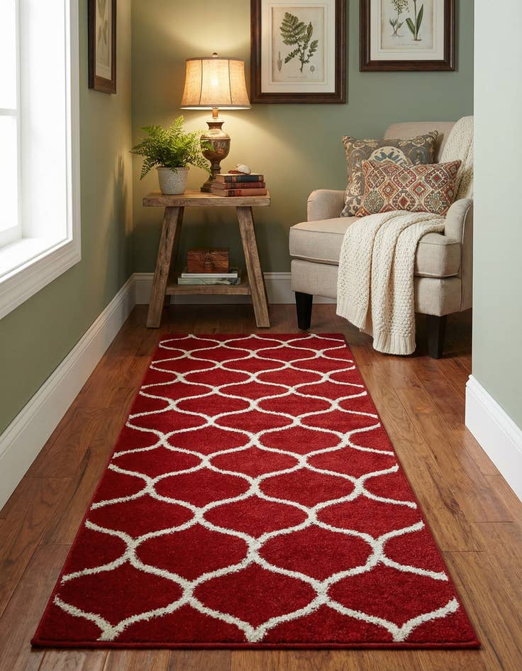 Detail image of 2' x 6' Lattice Frieze Runner Rug