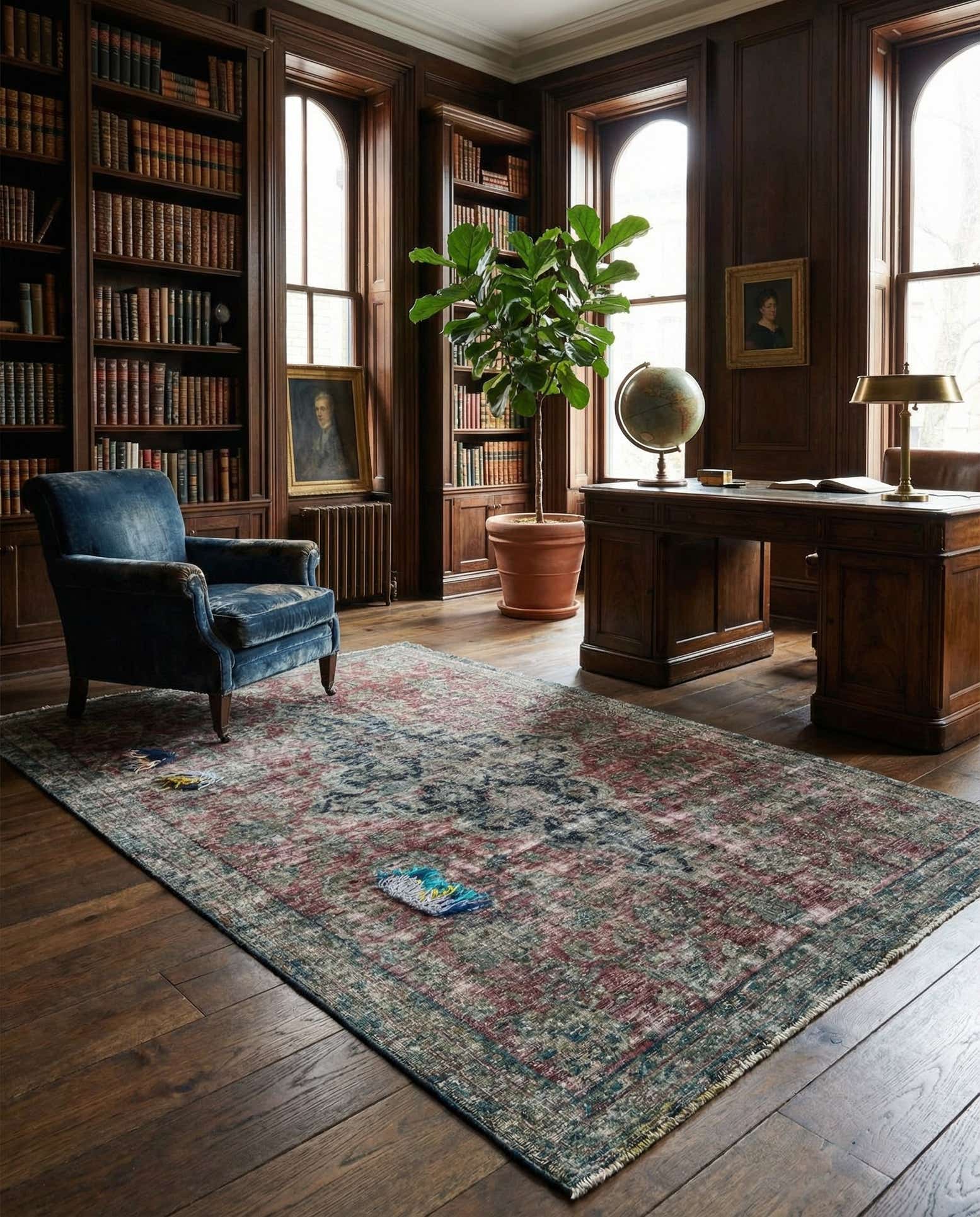 6' 4 x 9' 10 Hand Knotted Ultra Vintage Persian Wool Rug