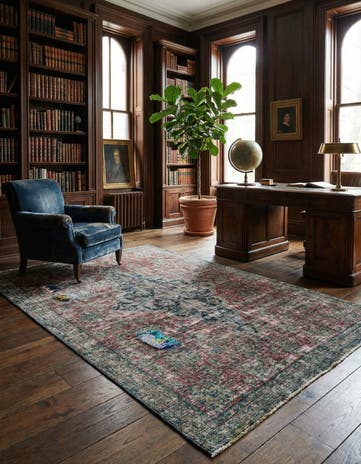 6' 4 x 9' 10 Hand Knotted Ultra Vintage Persian Wool Rug