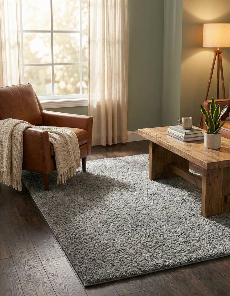 Detail image of  4' x 6' Solid Shag Rug