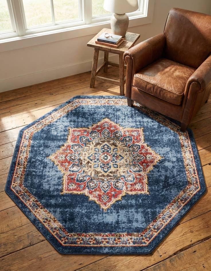 Detail image of 5' x 5' Arcadia Octagon Rug