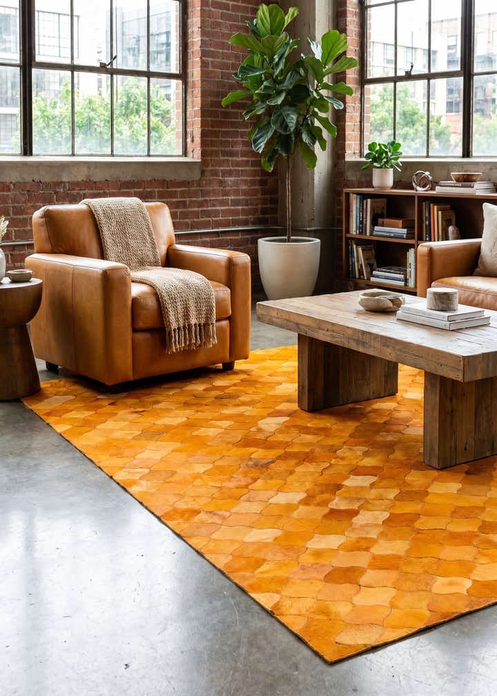 5' 1 x 8' Cowhide Stocks Rug
