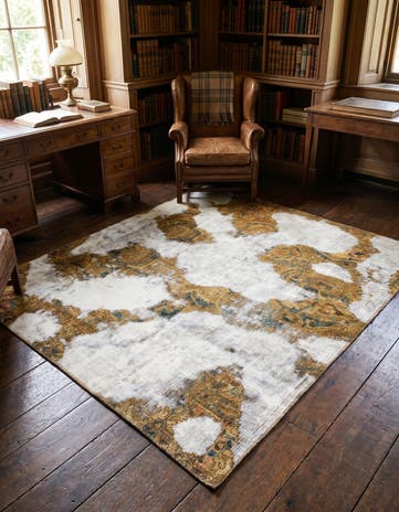 5' 5 x 6' 4 Hand Knotted Ultra Vintage Persian Wool Square Rug