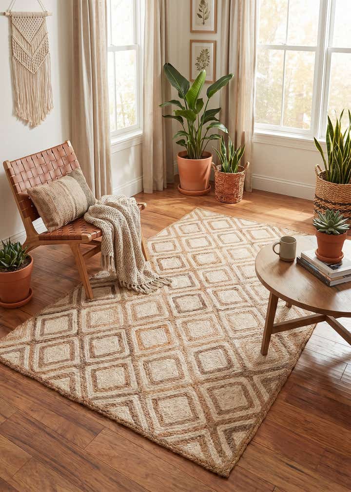 5' 1 x 8' Handmade Braided Jute Rug