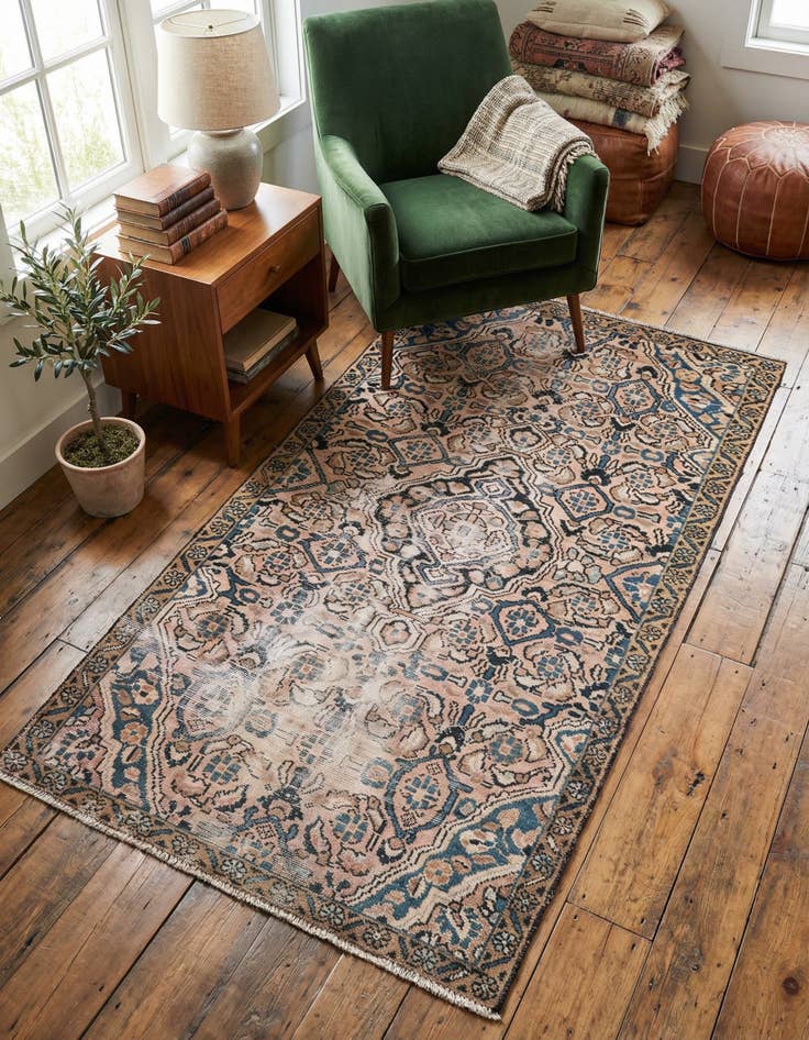 Detail image of 3' 2 x 6' Hand Knotted Ultra Vintage Persian Wool Rug