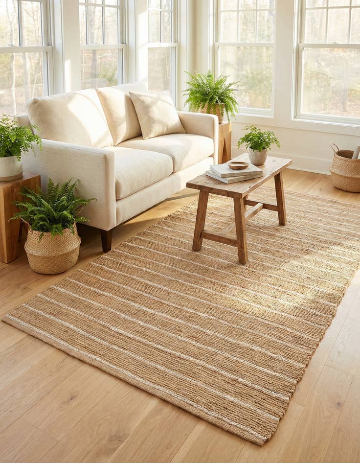 Detail image of 5' 1 x 8' Hand Braided Laurel Handwoven Jute Rug