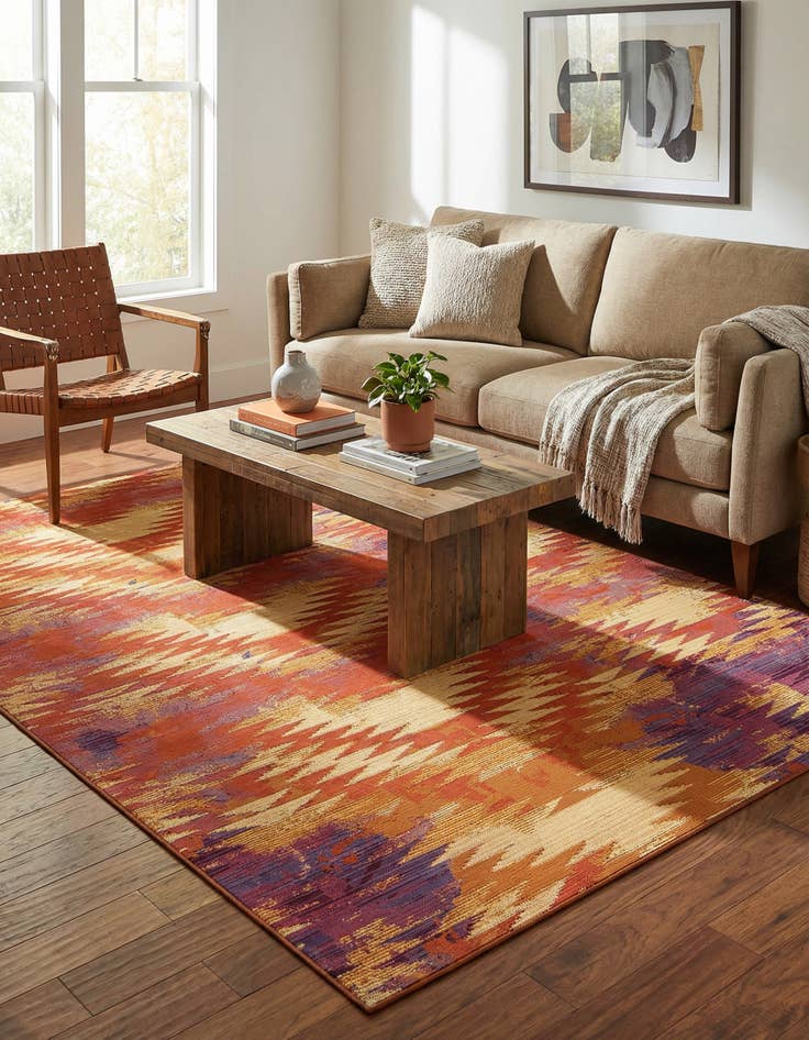 Detail image of 5' 3 x 8' Washable Modern Indoor / Outdoor Rug