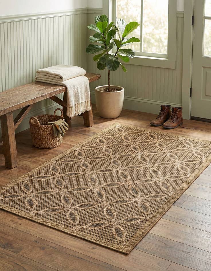 Detail image of 3' 3 x 5'  Washable Trellis Indoor / Outdoor Rug