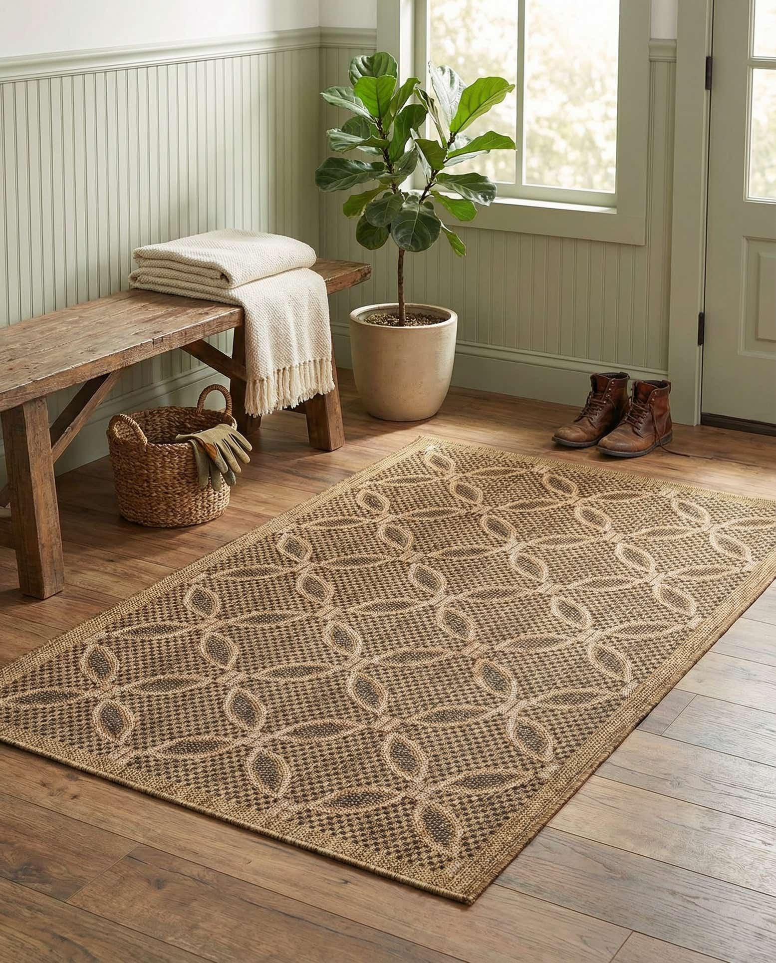 3' 3 x 5' Easy-Clean Trellis Indoor / Outdoor Rug