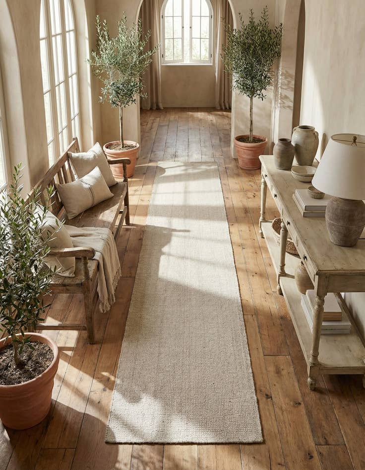 Detail image of  2' x 9' 10  Hand Woven Jill Zarin English Manor Farmhouse Wool Runner Rug