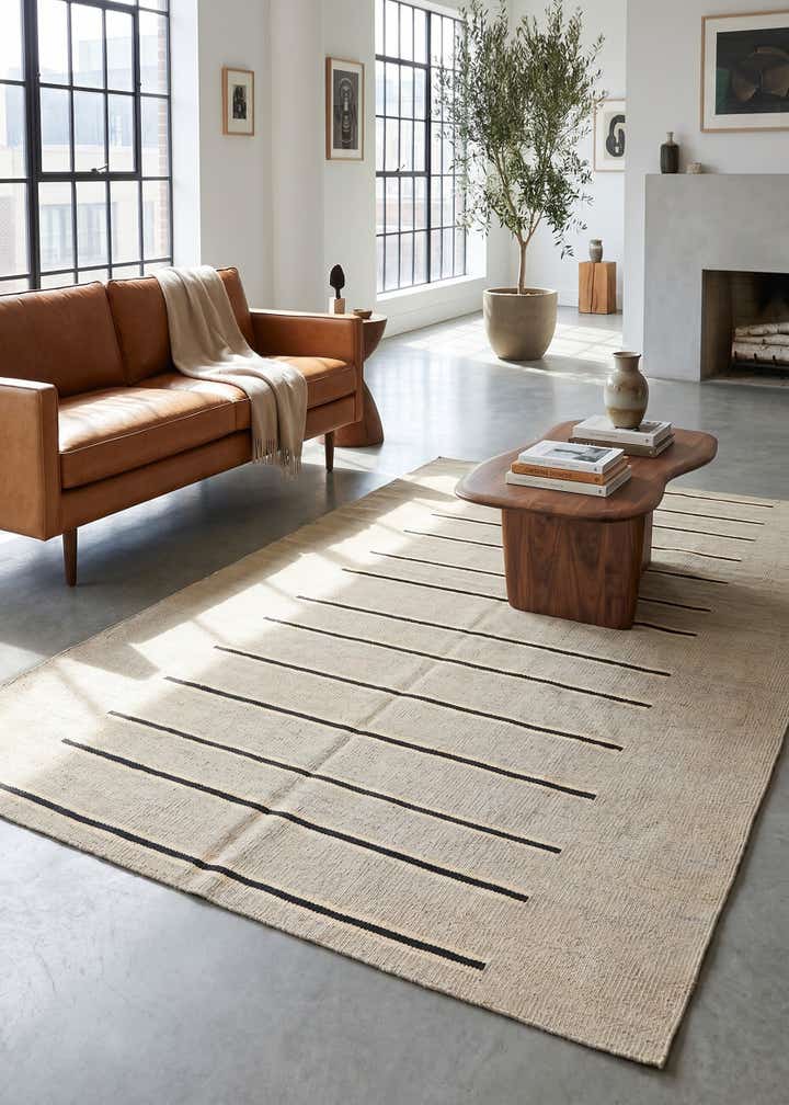 4' x 6' 1 Hand Woven Kilim Modern Wool Rug