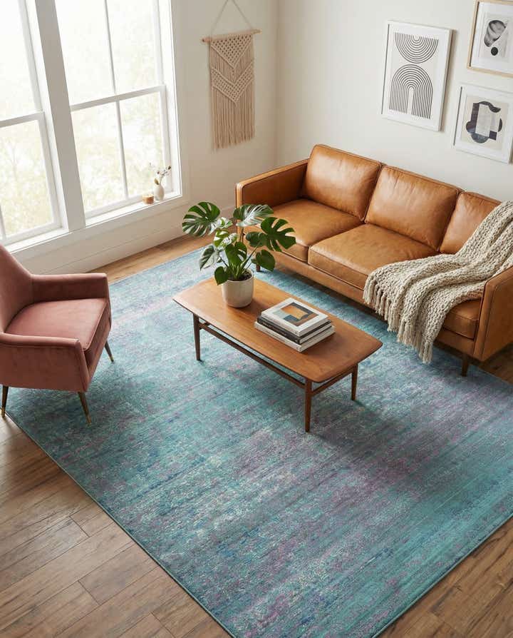 7' x 10' Aqua Rug