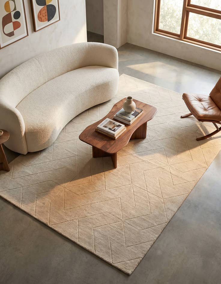 Detail image of 7' 1 x 10' WoolCraft Geometric Rug