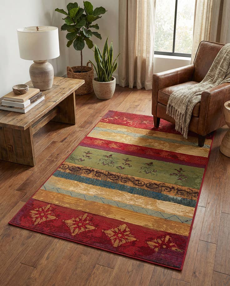 Detail image of 3' 3 x 5' 3 Easy-Clean Modern Indoor / Outdoor Rug