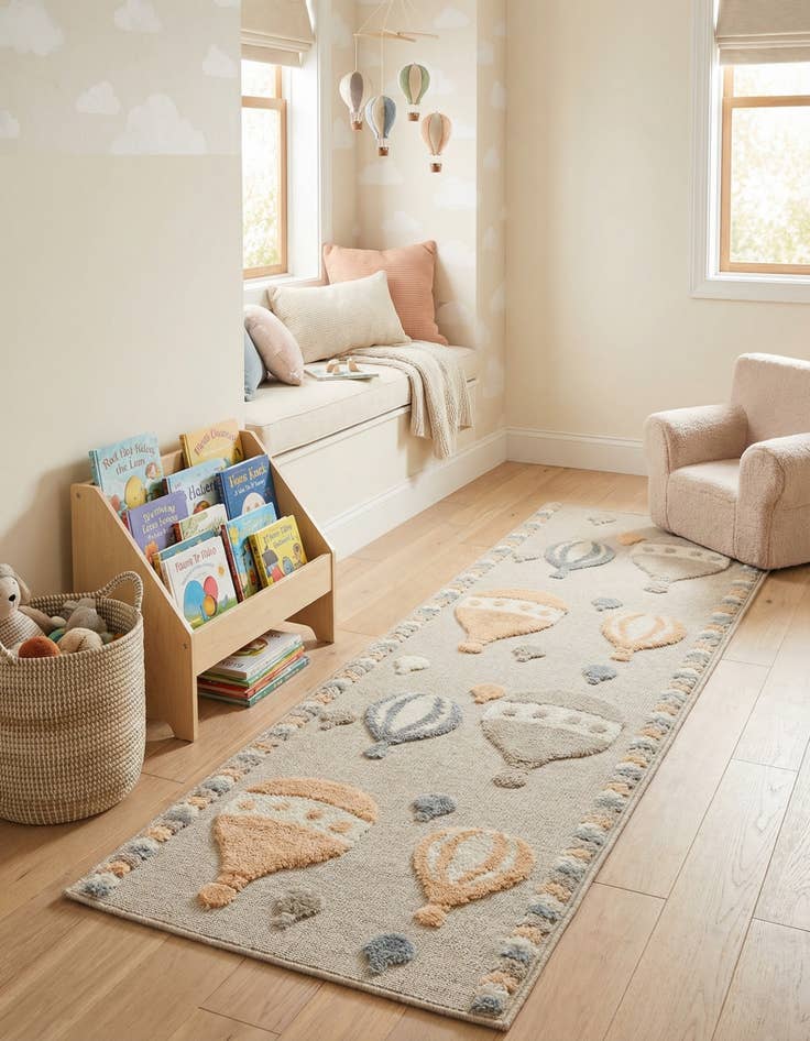 Detail image of 2' 7 x 8' Whimsy Kids Runner Rug