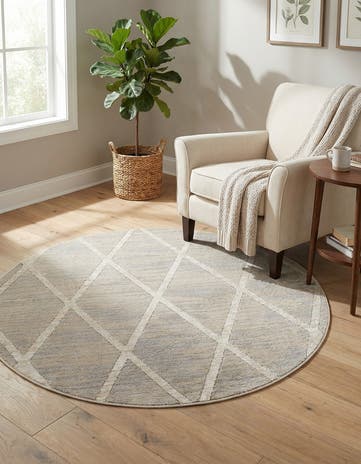 Beige Starlight Round Rug