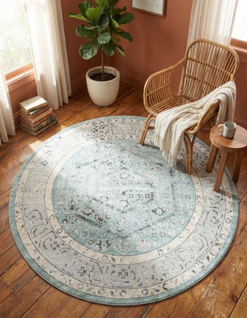 Aqua Aurelia Round Rug