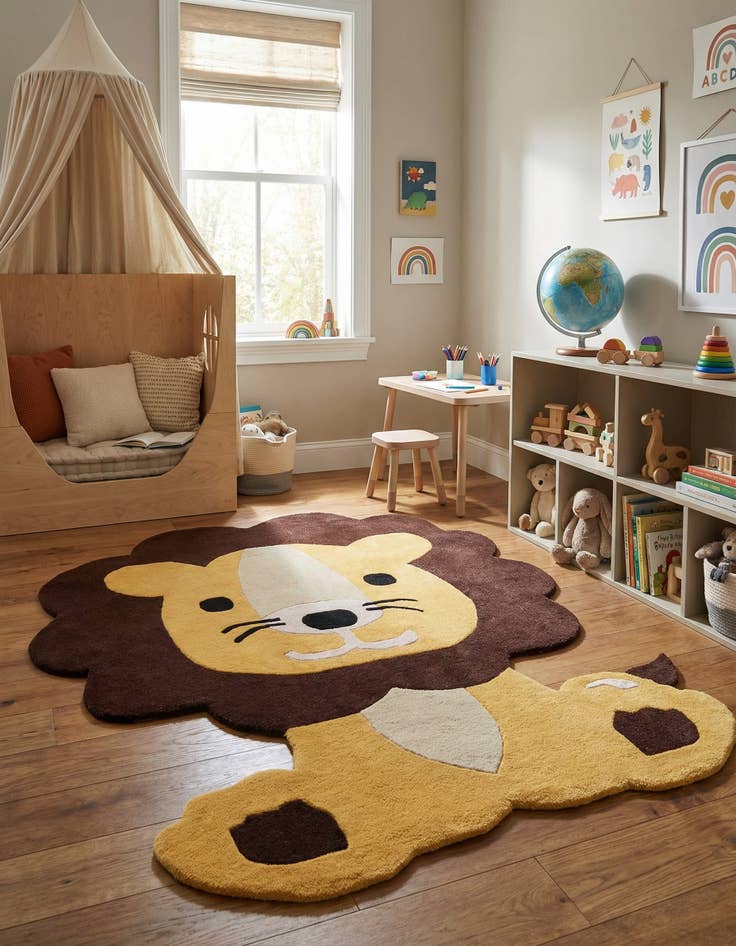 Detail image of 5' 6 x 6' 1 Playtime Kids Wool Freeform Rug